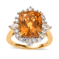 Serra Gaucha Citrine and Moissanite Ring in Vermeil Yellow Gold Over Sterling Silver (Size 10.0) 6.00 ctw