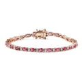 Premium Natural Calabar Pink Tourmaline and Moissanite Tennis Bracelet in Vermeil Rose Gold Over Sterling Silver (6.50 In) 5.40 ctw - Sticky add to cart bar