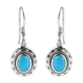 Artisan Crafted Sleeping Beauty Turquoise Dangle Earrings in Sterling Silver 2.35 ctw - Sticky add to cart bar