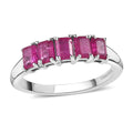 Premium Montepuez Ruby 5 Stone Ring in Platinum Over Sterling Silver (Size 10) 1.25 ctw - Sticky add to cart bar