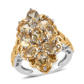 Karis Brazilian Citrine Ring in 18K YG Plated and Platinum Bond (Size 10.0) 3.75 ctw - Sticky add to cart bar