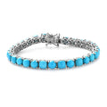Sleeping Beauty Turquoise Tennis Bracelet in Platinum Over Sterling Silver (6.50 In) 17.75 ctw - Sticky add to cart bar
