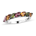 Multi-Tourmaline 7 Stone Ring in Platinum Over Sterling Silver (Size 10.0) 1.65 ctw - Sticky add to cart bar