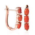 Oregon Sunrise Peach Opal Huggie Hoop Earrings in Vermeil Rose Gold Over Sterling Silver 2.10 ctw - Sticky add to cart bar