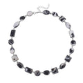 TLV Grey Zebra Jasper Necklace (18-20 Inches) in Silvertone 160.00 ctw - Sticky add to cart bar