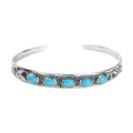 D'Joy Artisan Crafted Sleeping Beauty Turquoise Cuff Bracelet in Sterling Silver (7.25 in) 3.50 ctw - Sticky add to cart bar