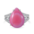 Premium Natural Pink Conch Shell and White Zircon Ring in Platinum Over Sterling Silver (Size 10.0) 7.85 ctw - Sticky add to cart bar