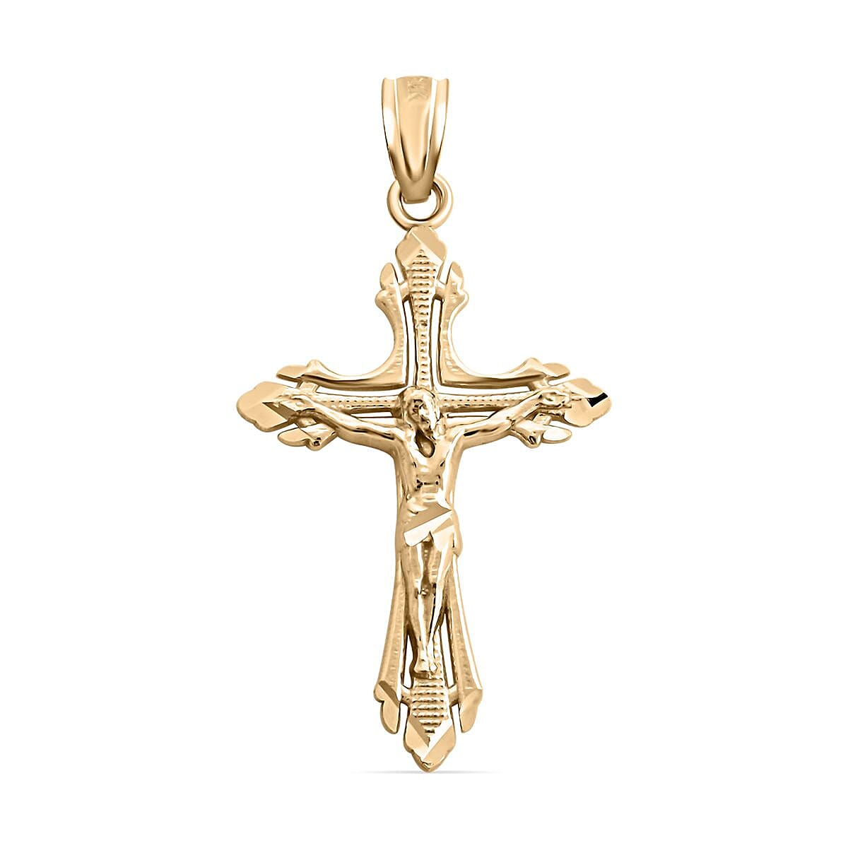 Made In America 10K Yellow Gold Crucifix Pendant 0.80 Grams