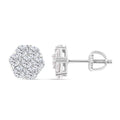Moissanite Stud Earrings in Rhodium Over Sterling Silver 1.10 ctw - Sticky add to cart bar