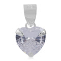 Simulated Diamond Solitaire Heart Pendant without Chain in Sterling Silver 3.25 ctw - Sticky add to cart bar