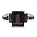 Brazilian Smoky Quartz 5 Stone Ring in Platinum Over Sterling Silver 4.40 ctw - Sticky add to cart bar