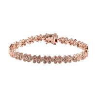 Uncut Natural Pink Diamond Linking Bracelet in Vermeil Rose Gold Over Sterling Silver (7.50 In) 1.00 ctw