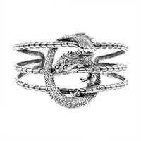 Doorbuster Bali Legacy Sterling Silver Dragon Cuff Bracelet (6.50 in) 34.75 Grams