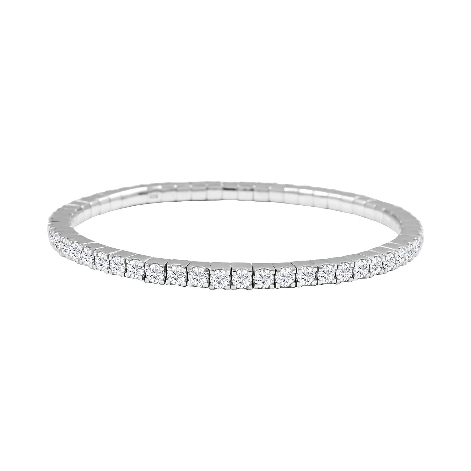 Moissanite Bracelet in Rhodium Over Sterling Silver (7.00 In) 5.60 ctw
