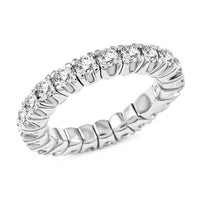 Moissanite Ring in Rhodium Over Sterling Silver (Size 7.0) 2.25 ctw