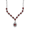 Mexican Cherry Fire Opal Necklace 18-20 Inches in Platinum Over Sterling Silver 4.10 ctw - Sticky add to cart bar