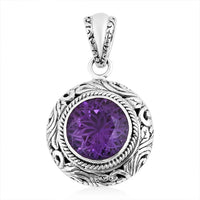 Doorbuster Bali Legacy African Amethyst Pendant in Sterling Silver 5.75 ctw