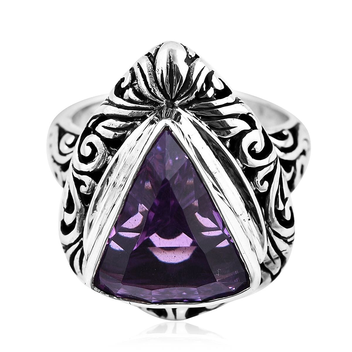 Doorbuster Bali Legacy Amethyst Ring in Sterling Silver (Size 10.0) 8.75 ctw