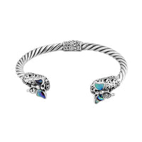 Doorbuster Bali Legacy Abalone Shell Butterfly Cuff Bracelet in Sterling Silver (6.50 In)