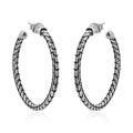 Doorbuster Bali Legacy Sterling Silver Borobudur Hoop Earrings 9 Grams - Sticky add to cart bar