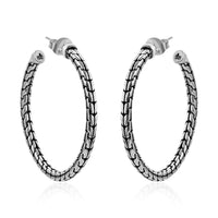 Doorbuster Bali Legacy Sterling Silver Borobudur Hoop Earrings 9 Grams