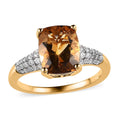 Golden Scapolite, Moissanite Ring in Vermeil YG Over Sterling Silver (Size 10.0) 3.00 ctw - Sticky add to cart bar