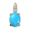 Luxoro 10K Yellow Gold Premium Sleeping Beauty Turquoise and G-H I3 Diamond Pendant without Chain 7.65 ctw - Sticky add to cart bar