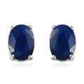 Tanzanian Blue Spinel (DF) Solitaire Stud Earrings in Platinum Over Sterling Silver 1.75 ctw - Sticky add to cart bar