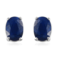 Tanzanian Blue Spinel (DF) Solitaire Stud Earrings in Platinum Over Sterling Silver 1.75 ctw