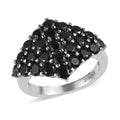 Doorbuster Thai Black Spinel Cluster Ring in Stainless Steel 3.40 ctw - Sticky add to cart bar