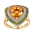 Serra Gaucha Citrine, Multi Gemstone Double Halo Ring in Vermeil YG Over Sterling Silver (Size 10.0) 5.10 ctw - Sticky add to cart bar