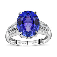 Rhapsody 950 Platinum AAAA Tanzanite, Diamond (E-F, VS2) Ring (Size 7.0) (7.35 g) 5.00 ctw