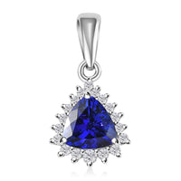 Rhapsody 950 Platinum AAAA Tanzanite and E-F VS2 Diamond Halo Pendant 3.60 ctw