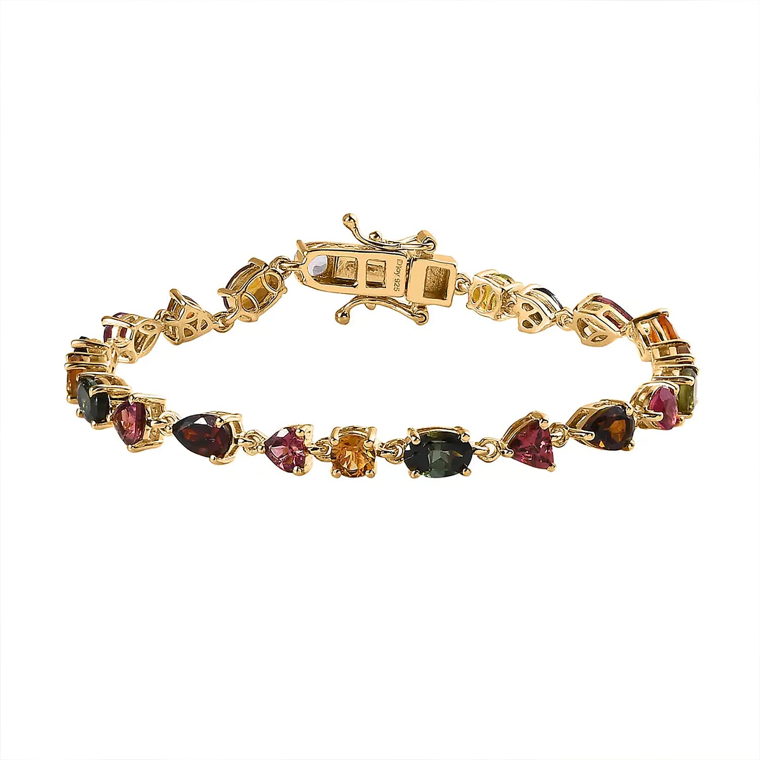Multi-Tourmaline Bracelet in Vermeil YG Over Sterling Silver (6.50 In) 6.50 ctw