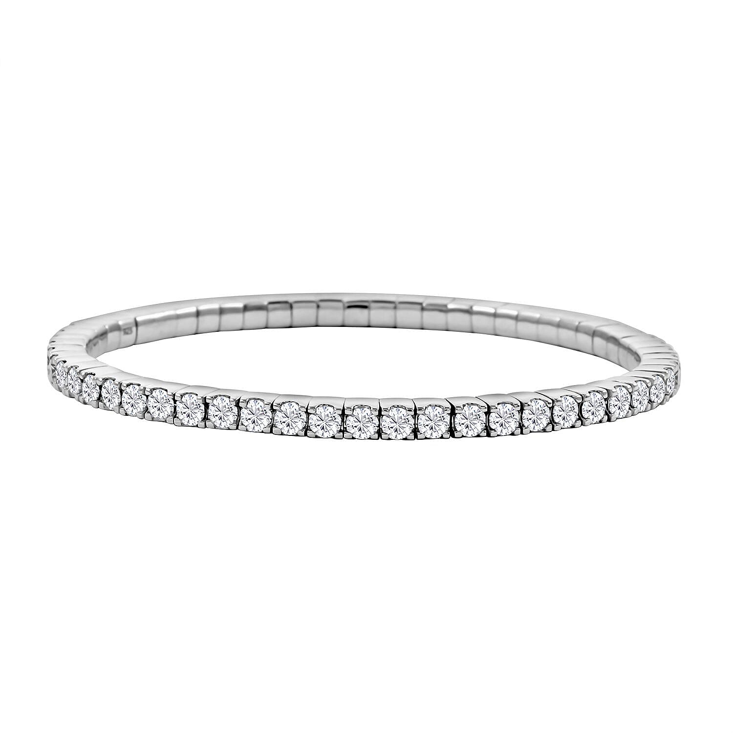 Moissanite Bracelet in Rhodium Over Sterling Silver (7.50 In) 5.60 ctw