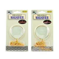 Closeout Set of 2 Pendant Magnifiers with Chains in Goldtone (5X) 18 Inches