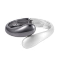 Bypass Cuff Bracelet in Blacktone and Silvertone (7.0 in) - Sticky add to cart bar