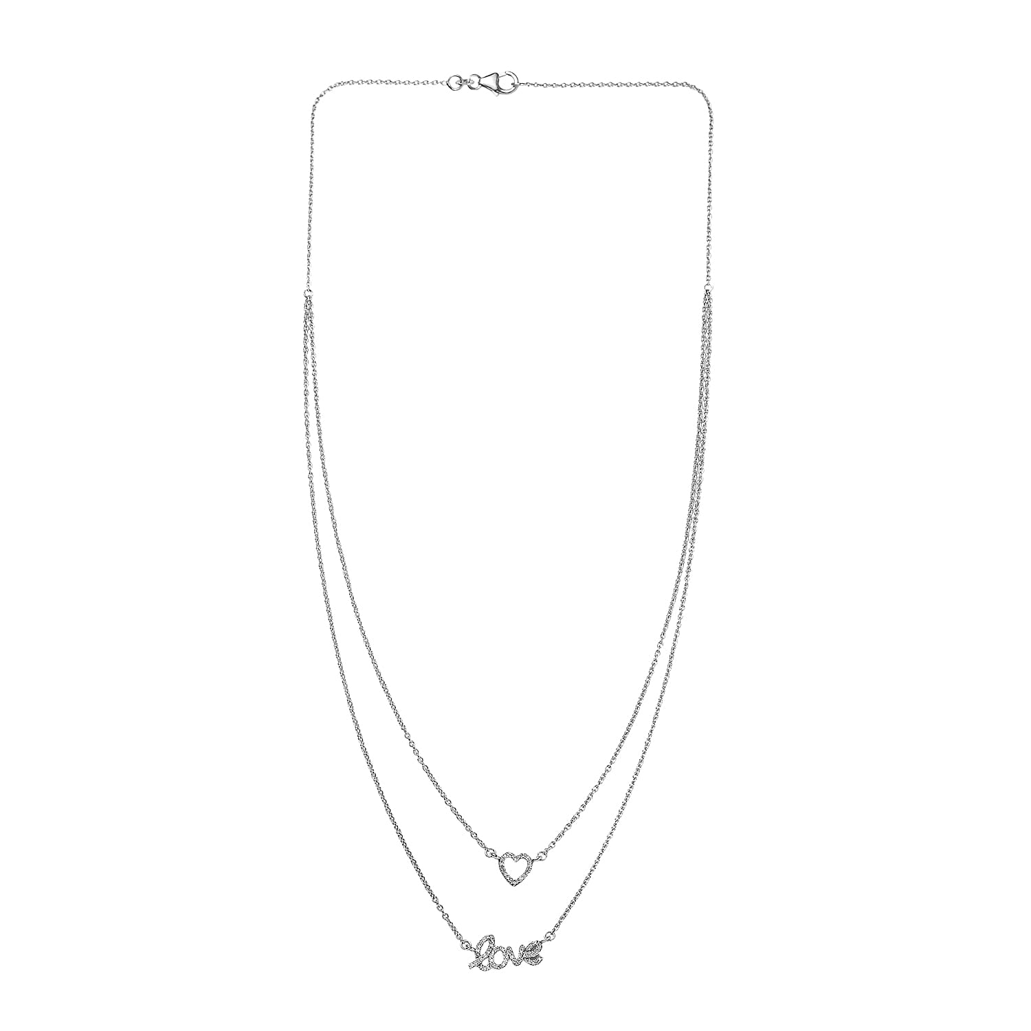 Diamond Necklace (20 Inches) in Rhodium Over Sterling Silver 0.25 ctw