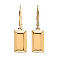 18K Yellow Gold Lever Back Bar Earrings 2.15 Grams