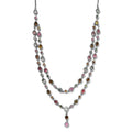 Multi-Tourmaline and White Zircon Necklace 18-20 Inches in Platinum Over Sterling Silver 12.40 ctw - Sticky add to cart bar