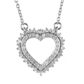 Diamond Heart Necklace (18 Inches) in Rhodium Over Sterling Silver 0.50 ctw - Sticky add to cart bar