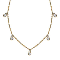 Luxoro 10K Yellow Gold G-H I2 Diamond Station Necklace 18 Inches 0.35 ctw