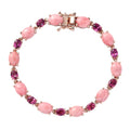 One Time Only Oregon Sunrise Peach Opal, Lotus Garnet Bracelet in Vermeil RG Over Sterling Silver (6.50 In) 15.70 ctw - Sticky add to cart bar