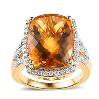 Serra Gaucha Citrine and Moissanite Ring in Vermeil Yellow Gold Over Sterling Silver 10.25 ctw