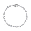 Lustro Stella Finest CZ Bracelet in Rhodium Over Sterling Silver (8.00 In) 13.00 ctw - Sticky add to cart bar