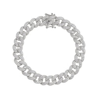 Lustro Stella Finest CZ Bracelet in Rhodium Over Sterling Silver (8.00 In) 8.25 ctw