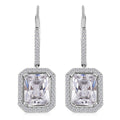 Lustro Stella Finest White CZ Lever Back Earrings in Rhodium Over Sterling Silver 11.85 ctw - Sticky add to cart bar
