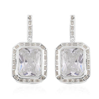 Lustro Stella Finest CZ Earrings in Rhodium Over Sterling Silver 0.50 ctw