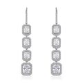 Lustro Stella Finest CZ Dangle Earrings in Rhodium Over Sterling Silver 30.10 ctw - Sticky add to cart bar