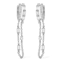 Lustro Stella Finest CZ Earrings in Rhodium Over Sterling Silver 0.35 ctw